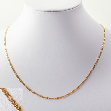 Srebrny łańcuszek figaro z zapięciem AG925 pozłacany 45cm