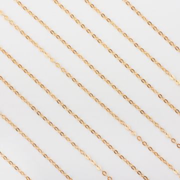 Srebrny łańcuszek forza płaski błyszczący AG925 pozłacany 1,5mm