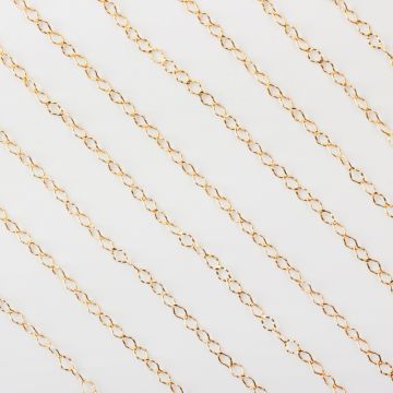 Srebrny łańcuszek rombo karbowany AG925 pozłacany 3,2x4,5mm