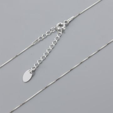 Srebrny łańcuszek kosteczka z przedłużką AG925 45cm