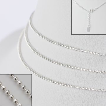 Srebrny łańcuszek bulion z przedłużką AG925 44cm