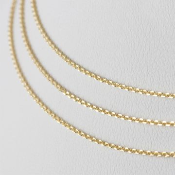 Srebrny łańcuszek simple AG925 pozłacany 75cm