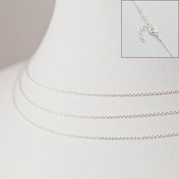 Srebrny łańcuszek z przedłużką ankierka gładka AG925 44cm Srebrny łańcuszek z przedłużką ankierka gładka AG925 44cm