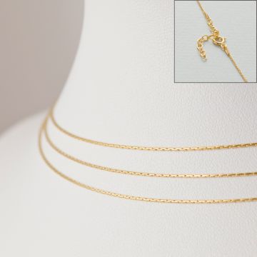 Srebrny, pozłacany łańcuszek z przedłużką cardano AG925 44cm