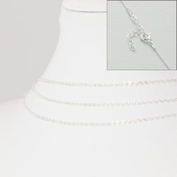 Srebrny łańcuszek z zapięciem płaskie owale AG925 46cm