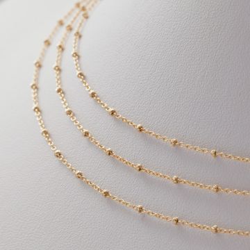 Łańcuszek ozdobny z oponkami diamentowanymi pozłacany AG925 1 mm