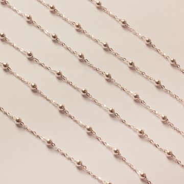 Srebrny łańcuch simple płaski z kuleczkami AG925 3mm