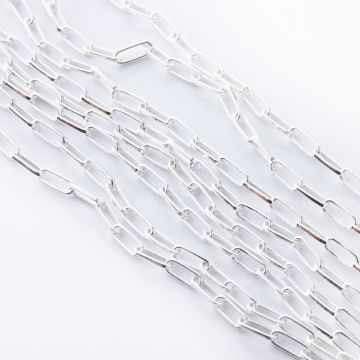 Srebrny łańcuszek rolo podłużny AG925 6x2,4mm