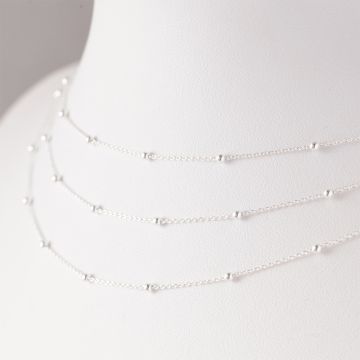 Srebrny łańcuch forza z kuleczkami 2 mm AG925 0,9mm