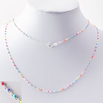 Łańcuszek forza z emalią multikolor AG925 45cm