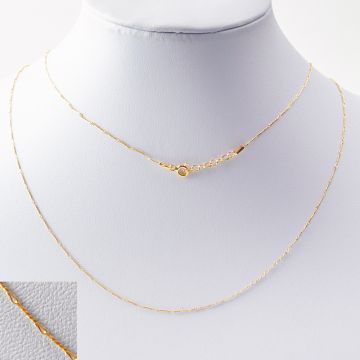 Łańcuszek skręcany delikatny Gomitolo AG925  pozłacany 45cm