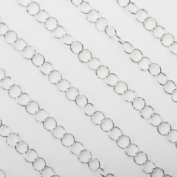 Srebrny łańcuszek koła diamentowane AG925 7,5mm