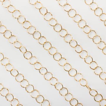 Srebrny łańcuszek koła diamentowane AG925 pozłacany 7,5mm