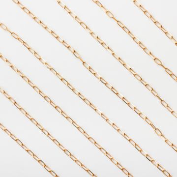 Srebrny łańcuszek rolo podłużny diamentowany AG925 pozłacany 4,5x2mm