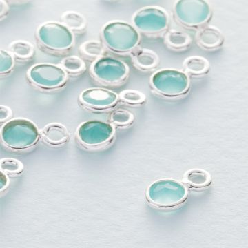 Amazonit krążek fasetowany zawieszka w okuciu AG925 4mm