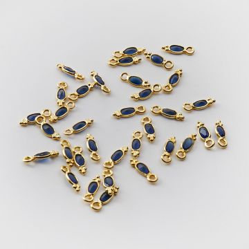 Srebrna zawieszka szafir w srebrnym okuciu AG925 pozłacana 4,5mm