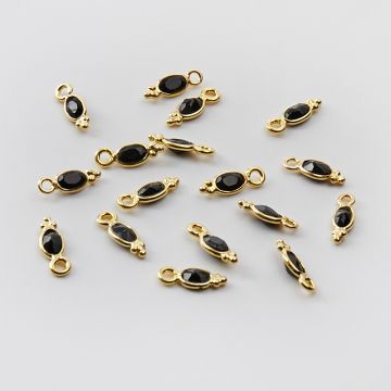 Srebrna zawieszka onyks w srebrnym okuciu AG925 pozłacana 4,5mm