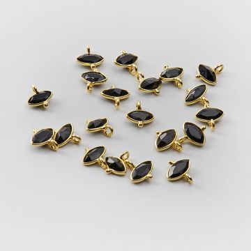 Srebrna zawieszka onyks w srebrnym okuciu AG925 pozłacana 7,5mm