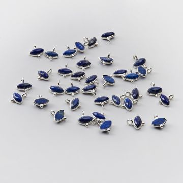 Srebrna zawieszka lapis lazuli w srebrnym okuciu AG925 7,5mm
