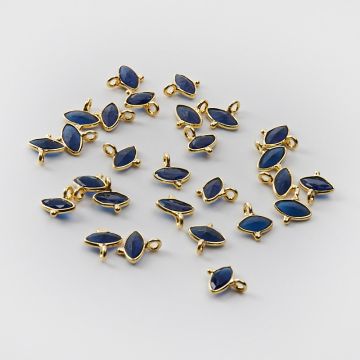 Srebrna zawieszka szafir w srebrnym okuciu AG925 pozłacana 7,5mm