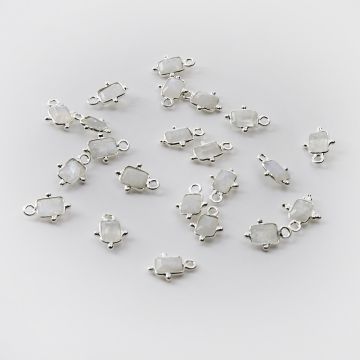 Srebrna zawieszka kamień księżycowy w srebrnym okuciu AG925 7x5mm