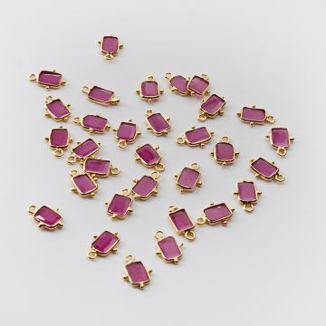 Srebrna zawieszka rubin w srebrnym okuciu AG925 pozłacana 7x5mm