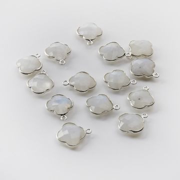 Srebrna zawieszka kamień księżycowy w srebrnym okuciu AG925 12,5mm