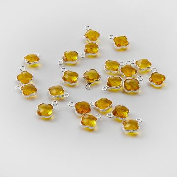 Srebrna zawieszka cytryn syntetyczny koniczyna marokańska w srebrnym okuciu AG925 8,5mm