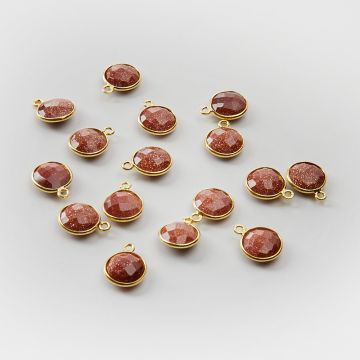 Srebrna zawieszka piasek pustyni w srebrnym okuciu AG925 pozłacana 9mm