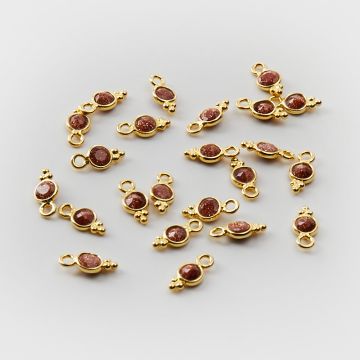 Srebrna zawieszka piasek pustyni w srebrnym okuciu AG925 pozłacana 3,5mm