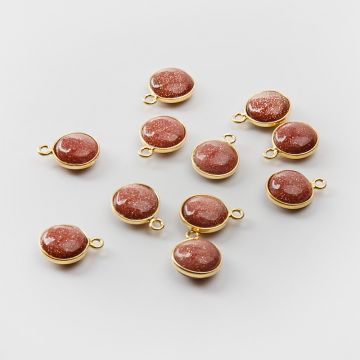 Srebrna zawieszka piasek pustyni w srebrnym okuciu AG925 pozłacana 10mm