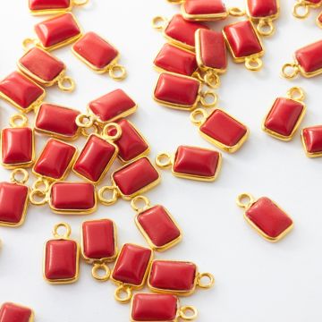 Zawieszka koral klejony w okuciu pozłacanym AG925 7x5mm