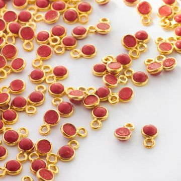 Koral klejony w okuciu zawieszka AG925 4mm