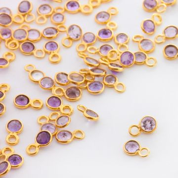 Ametyst fasetowany w okuciu AG925 4mm