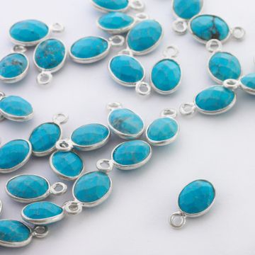 MAGnezyt fasetowany owal w okuciu AG925 8mm