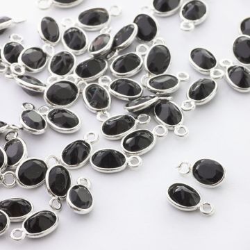 Onyks owal fasetowany w okuciu zawieszka AG925 6mm