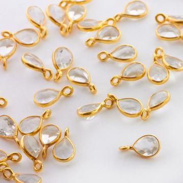 Kryształ górski łezka fasetowana w okuciu zawieszka AG925 7mm