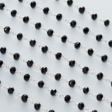 Łańcuch srebrny AG925 ze spinelem fasetowanym 3,5x3mm