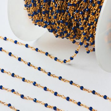 Srebrny łańcuch z szfirem klarowanym 2,5mm AG925