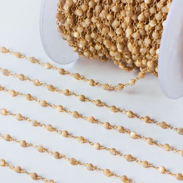 Srebrny łańcuch z masą perłową srebrzystą 3mm