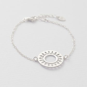 Srebrna rodowana bransoletka koło azteckie, AG925 19cm Srebrna rodowana bransoletka koło azteckie, AG925 19cm