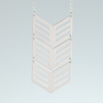 Srebrny rodowany naszyjnik trzy strzałki,  AG925 80cm