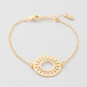 Srebrna, pozłacana bransoletka koło azteckie, AG925 19cm Srebrna, pozłacana bransoletka koło azteckie, AG925 19cm