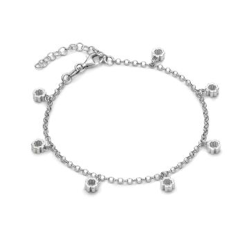 Bransoletka rodowana z koniczynkami wyciętymi AG925 Bransoletka rodowana z koniczynkami wyciętymi AG925