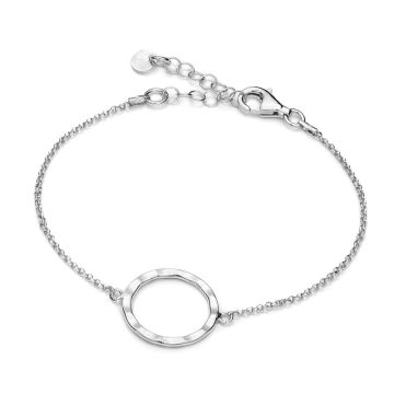 Bransoletka rodowana z kółkiem młotkowanym AG925 Bransoletka rodowana z kółkiem młotkowanym AG925