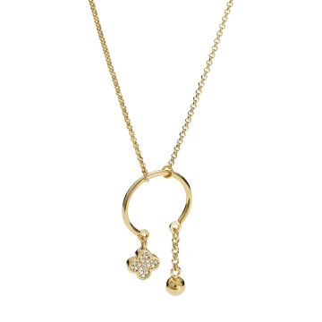 Naszyjnik złocony z kwiatkiem z cyrkoniami AG925 Naszyjnik złocony z kwiatkiem z cyrkoniami AG925