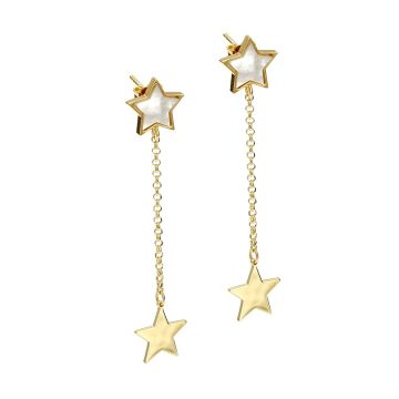 Kolczyki złocone z gwiazdkami AG925
