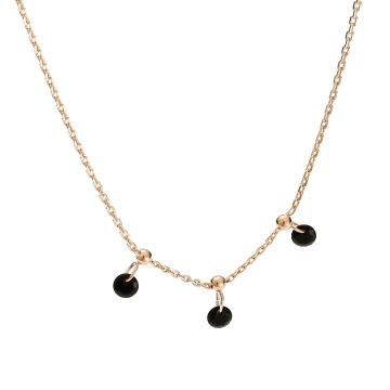 Naszyjnik różowe złoto z czarnymi cyrkoniami AG925 Naszyjnik różowe złoto z czarnymi cyrkoniami AG925
