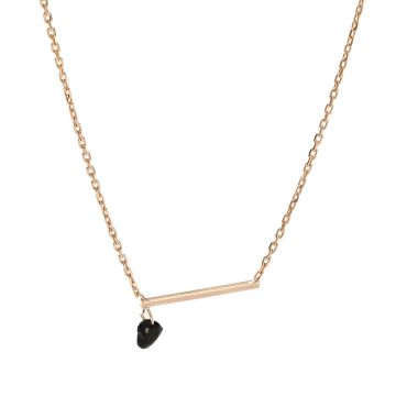 Naszyjnik różowe złoto z patyczkiem i serduszkiem AG925
