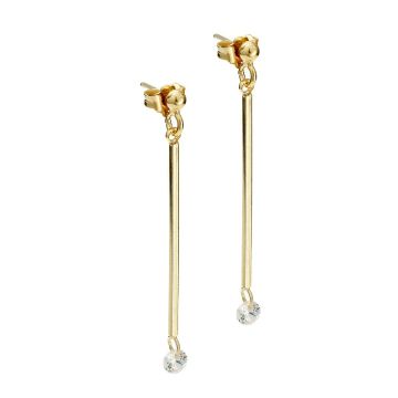 Kolczyki złocone z białą cyrkonią AG925 Kolczyki złocone z białą cyrkonią AG925